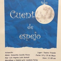 Poster for the theatrical production, Cuento de Espejo