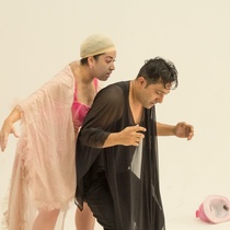 Photographs of rehearsal for the theatrical production, Tres magníficas putas