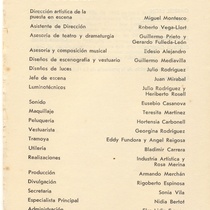 Program for the production, "La proposición"