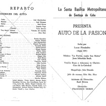 Program for the production, "Auto de la pasión" (Santiago de Cuba, 1964)