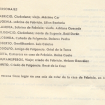 Program for the production, "Los enamorados"