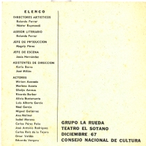 Program for the production, "¿Quién le teme a Virginia Woolf?"