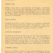 Program for the theatrical production, Historia de amor en Irkutsk