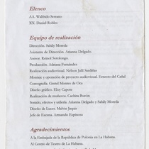 Program for the production "Los emigrados"