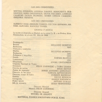 Program for the production, "Luisa Fernanda"