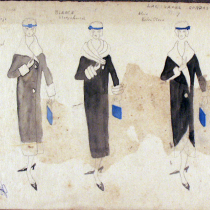 Costume design for Andrea, Blanca and Elsie in the theatrical production, Las vacas gordas