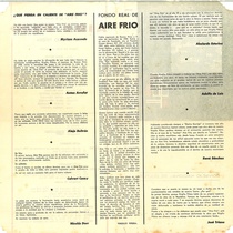 Program for the production, "Aire frío" (Havana, 1962)