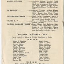 Program for the production, "Añorada Cuba: Quinto Festival Folklórico"