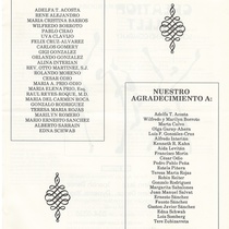 Program for the theatrical production, Una caja de zapatos vacía