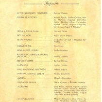 Program for the theatrical production, Blanca nieves