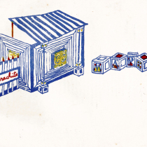 Set design drawings for the theatrical production, La Cucarachita Martina y el Ratoncito Pérez