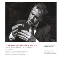 Program for the theatrical production, Tom Pain (basado en nada)