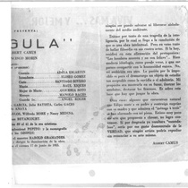 Copy of the program for the production, "Calígula" (Havana, 1955)