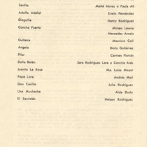 Program for the theatrical production, Puebla de las mujeres