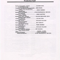 Program for the production, "Los Fantasmas de Tulemón"