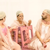 Photographs of rehearsal for the theatrical production, Tres magníficas putas