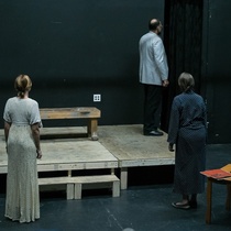 Photographs of a rehearsal for the theatrical production, El día que me quieras