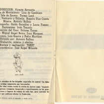 Program for the theatrical production, "El baño"