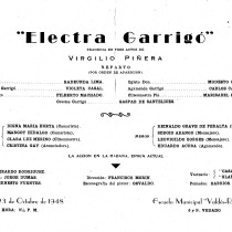 Program for the production, "Electra Garrigó" (Havana, 1948)