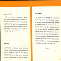 Program for the theatrical production, El efecto de los rayos gamma sobre las margaritas