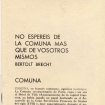 Program for the theatrical production, Los días de la Comuna