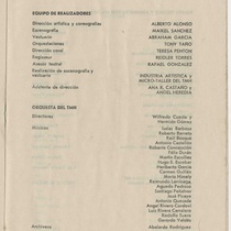 Program for the production, "Mi Solar" (Teatro Musical de La Habana)