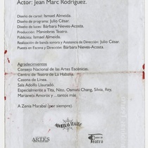 Program for the production "Mamá, yo soy Fred Astaire"