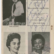 Autographed program for the production, "El cuarto lleno de rosas"