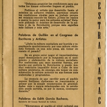 Program for the theatrical production, Nuestra Natacha