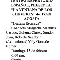 Advertising for the staged reading, La ventana de los chéveres