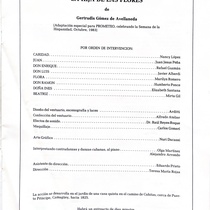 Program for the theatrical production, La hija de las flores