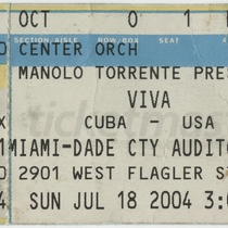 Ticket for the production, "Viva Cuba - USA"