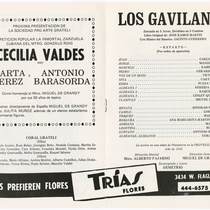 Program for the production, "Los gavilanes" (The sparrowhawks)