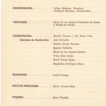 Program for the production, "La hija de las flores o Todos están locos" 