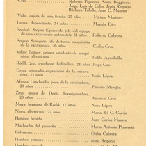 Program for the theatrical production, Historia de amor en Irkutsk