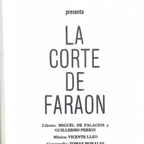 Program for the theatrical production, La corte de Faraon