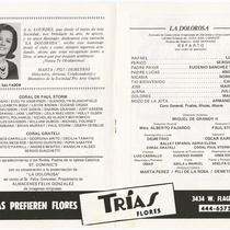 Program for the production, "La dolorosa"