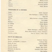 Program for the theatrical production, Morir del cuento (Teatro Estudio)