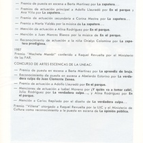 Information leaflet about the history of the "Grupo Teatro Estudio"