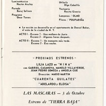 Program for the production, "Las mariposas son libres"