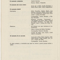 Program for the production, "De esto y de algo (Teatro Musical de La Habana)