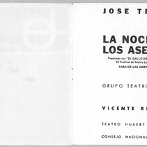 Program for the theatrical production, La noche de los asesinos