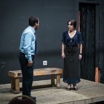 Photographs of a rehearsal for the theatrical production, El día que me quieras