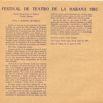 Program for the festival, Festival de Teatro de La Habana 1982