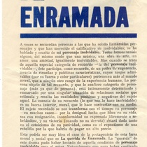 Program for the theatrical production, La querida de enramada