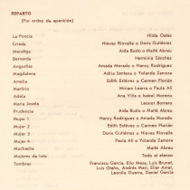 Program for the production, "La Casa de Bernarda Alba" (Teatro Estudio, 