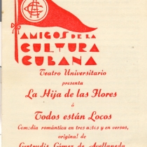 Program for the production, "La hija de las flores o Todos están locos"