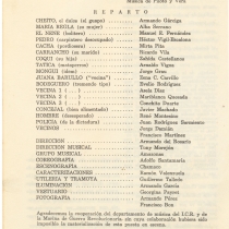 Program for the production, "Las yaguas"