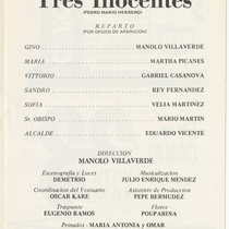 Program for the production, "Balada de los tres inocentes"