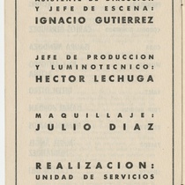 Program for the theatrical production, Mulato